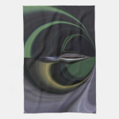 オーロラの抱擁：コズミック万華鏡のように千変万化するパターン キッチンタオル (縦)