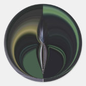 オーロラの抱擁:コズミック万華鏡のように千変万化するパターン ラウンドシール (正面)