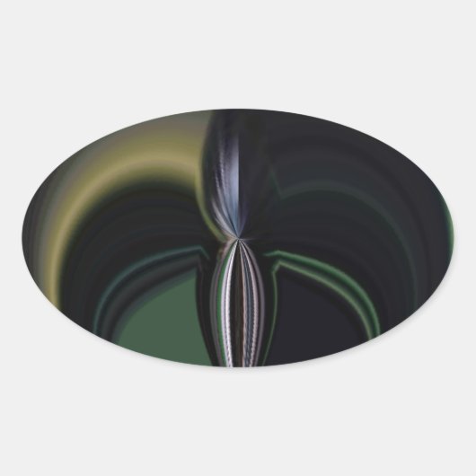 オーロラの抱擁:コズミック万華鏡のように千変万化するパターン 楕円形シール (正面)