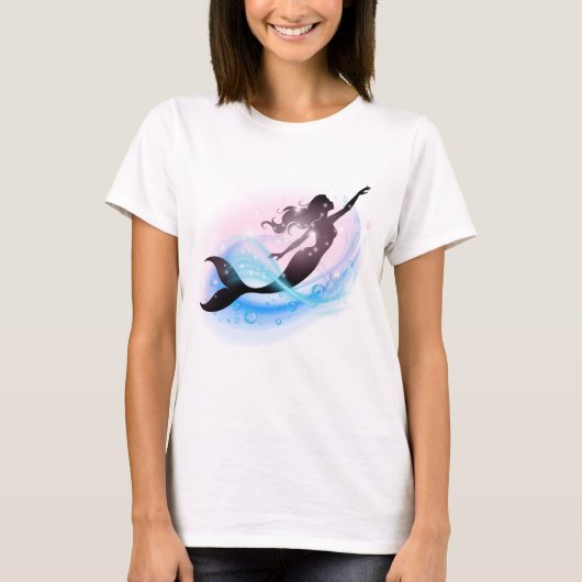 オーロラの潮流人魚 – 夢のような女性らしい海洋アート Tシャツ (正面)