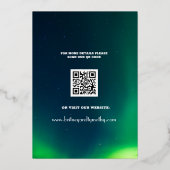 オーロラの空QRコード写真ウェディング 箔招待状 (裏面)