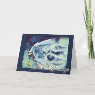 オーロラの軽いユール（キリスト降誕祭）のクリスマスカード シーズンカード