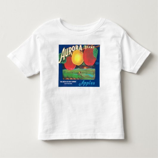 オーロラのAppleのラベル(青い) -デイトン、WA トドラーTシャツ (正面)
