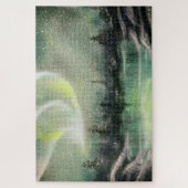 オーロラのBorealisのNorthern Lights夜景色 ジグソーパズル (縦)