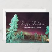 オーロラのborealis -フィンランドのライムグリーンの木 シーズンカード (正面/裏面)