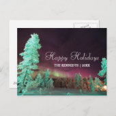 オーロラのborealis -フィンランドのライムグリーンの木 シーズンポストカード (正面/裏面)