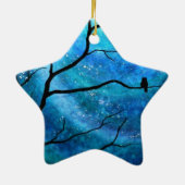 オーロラのStarshineのフクロウ セラミックオーナメント (裏面)