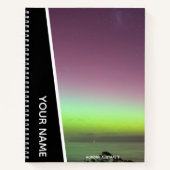 オーロラアウストラリスサザンライツオーストラリア黒 ノートブック (正面)