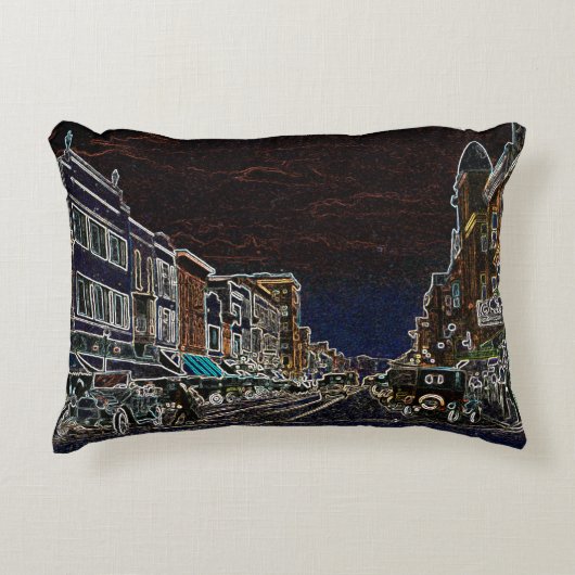 オーロライリノイ南ブロードウェイネオンアート1920 アクセントクッション (正面)