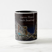 オーロライリノイ南ブロードウェイネオンアート1920 マグカップ (中央)