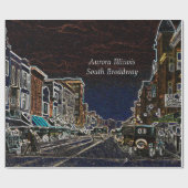 オーロライリノイ南ブロードウェイネオンアート1920 ラッピングペーパー (フラット)