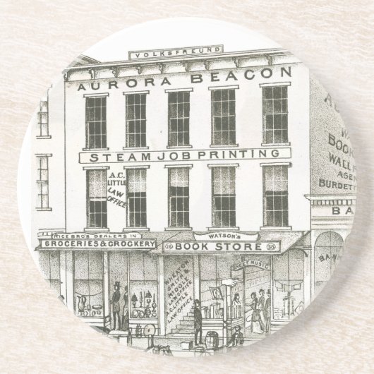 オーロライリノイ州オーロラビーコンニュース1871石リッツ コースター (正面)