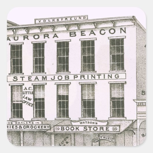 オーロライリノイ州オーロラビーコンニュース1871石リッツ スクエアシール (正面)