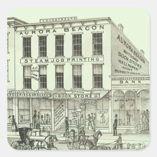 オーロライリノイ州オーロラビーコンニュース1871石リッツ スクエアシール (正面)