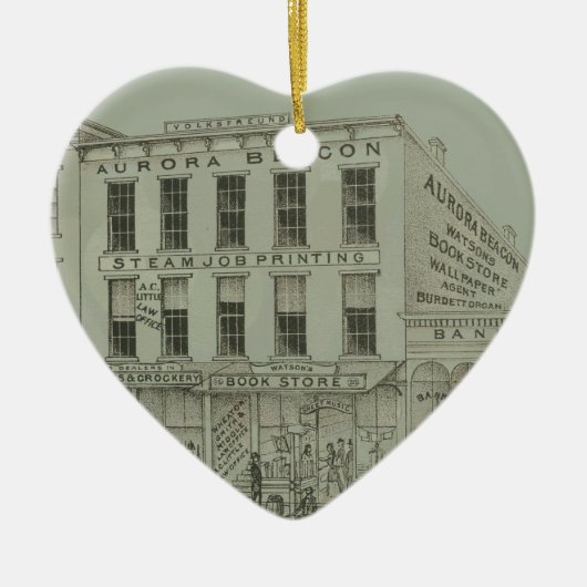 オーロライリノイ州オーロラビーコンニュース1871石リッツ セラミックオーナメント (正面)