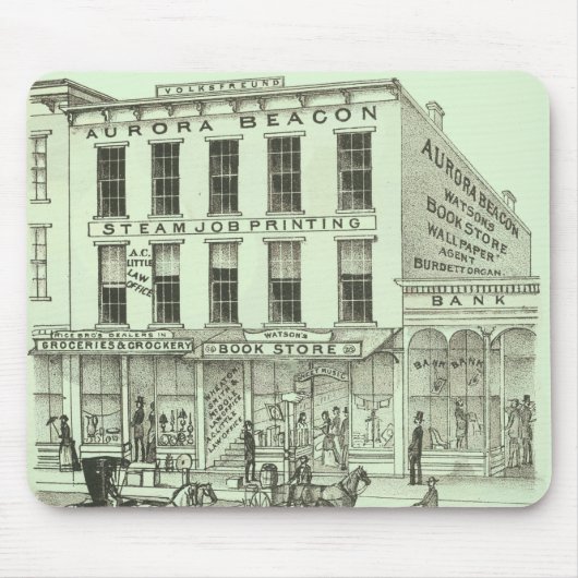 オーロライリノイ州オーロラビーコンニュース1871石リッツ マウスパッド (正面)