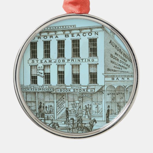 オーロライリノイ州オーロラビーコンニュース1871石リッツ メタルオーナメント (正面)