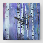 オーロラインザーズ樺の木 スクエア壁時計 (正面)