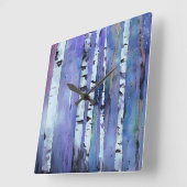 オーロラインザーズ樺の木 スクエア壁時計 (傾斜)