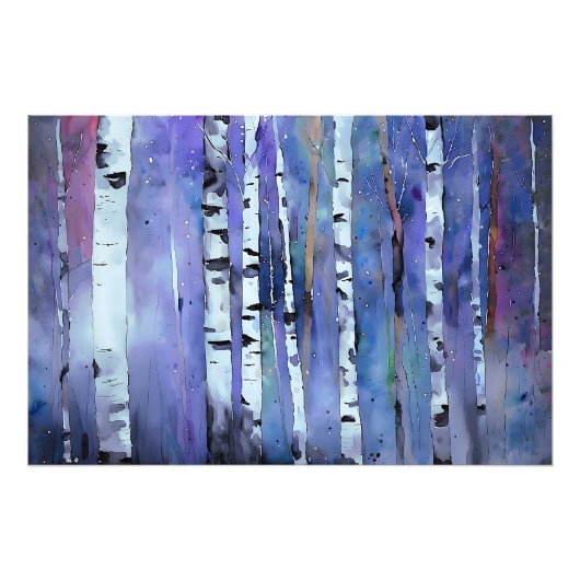 オーロラインザーズ樺の木 フォトプリント            (正面)