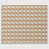 オーロラエレガンス：オレンジ&金ゴールド ラッピングペーパー (フラット)