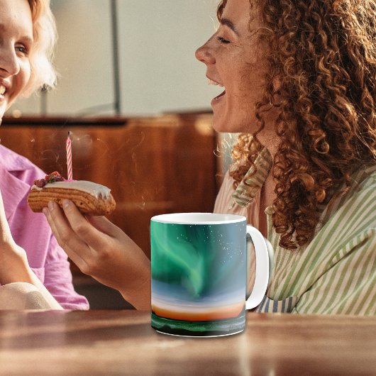 オーロラオイルペインティング コーヒーマグカップ