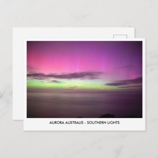 オーロラオーストラリア – サザンライツナイトスカイ ポストカード (正面/裏面)