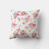 オーロラガーリーピンク金ゴールドカントリーボーフローラスローp クッション (裏面)