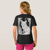 オーロラキツネキッズカラーリングティー – 白黒カート Tシャツ (裏面フル)