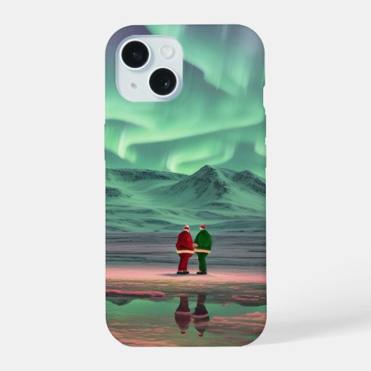 オーロラクリスマス iPhone 15ケース (裏面)