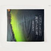 オーロラスクリプト Mr & Mrs ウェディングバックドロップバナー タペストリー (正面(横))