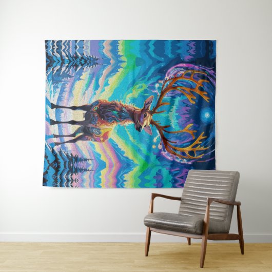 オーロラスタッグ ~夜の魔法~ タペストリー (インサイチュ(横))