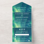 オーロラスターリーナイトスターズスカイエレガントな結婚式 オールインワン招待状 (内側)