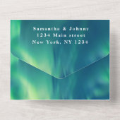 オーロラスターリーナイトスターズスカイエレガントな結婚式 オールインワン招待状 (裏面)