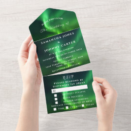 オーロラスターリーナイトスターズスカイ結婚ズ オールインワン招待状