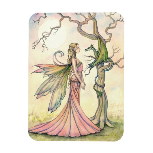 オーロラズドラゴンファンタジーアートバイモリー・ハリソン マグネット (縦)