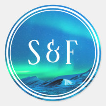 オーロラノーザンライツモノグラム封筒用シール