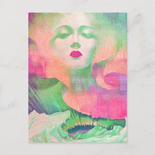 オーロラバイクリーブヘンリーカラフルピンク ポストカード (正面)