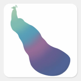 オーロラピーコックグラデーションステッカー スクエアシール