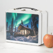 オーロラボレアの冬のキャビン メタルランチボックス (インサイチュ)
