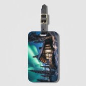 オーロラボレアの冬のキャビン ラゲッジタグ (正面縦)