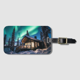 オーロラボレアの冬のキャビン ラゲッジタグ
