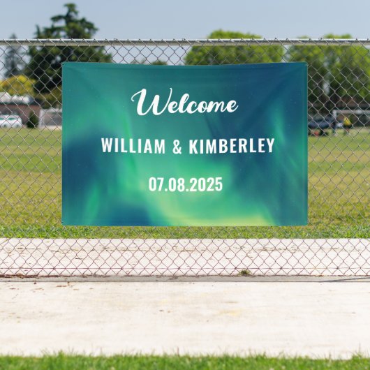 オーロラボレアリスノーザンライツグリーン結婚ズ 横断幕 (インサイチュ)