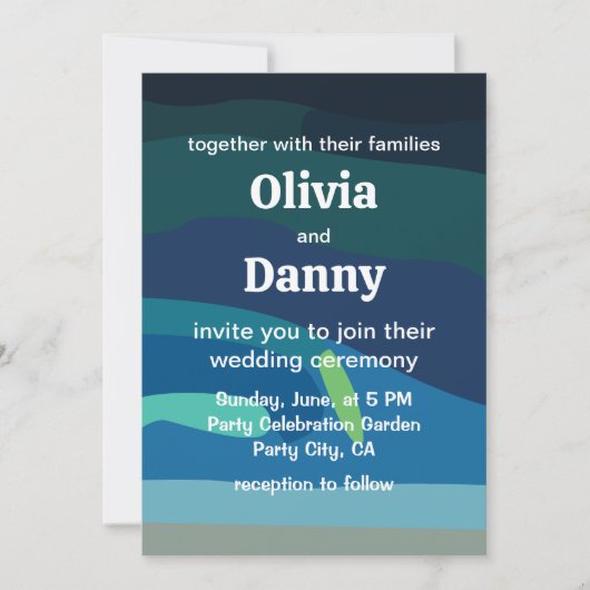 オーロラボレアリスノーザンライツシナ結婚ル 招待状 (正面)