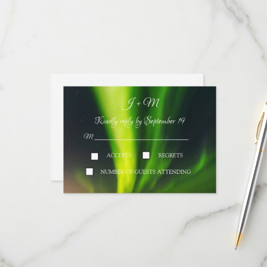 オーロラボレアリスノーザンライツスターモダンズRSVP 出欠カード (正面/裏面インサイチュ)