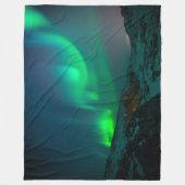 オーロラボレアリスノーザンライトアークティックグリーンナイト フリースブランケット (正面)