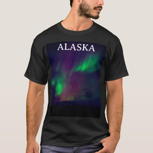 オーロラボレアリスノーザンライトノルウェー北極圏 Tシャツ (正面)