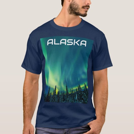 オーロラボレアリスノーザンライトノルウェー北極圏 Tシャツ (正面)