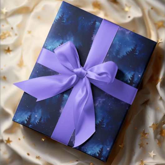 オーロラボレアリスフォレスト宇宙風景 ラッピングペーパー