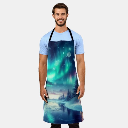 オーロラボレアリス/クリスマス/冬 エプロン (着用した状態)